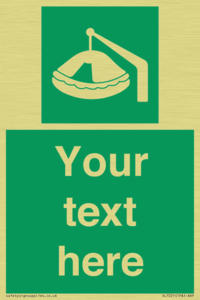 Custom sign Safe condition Davit-launched liferaft